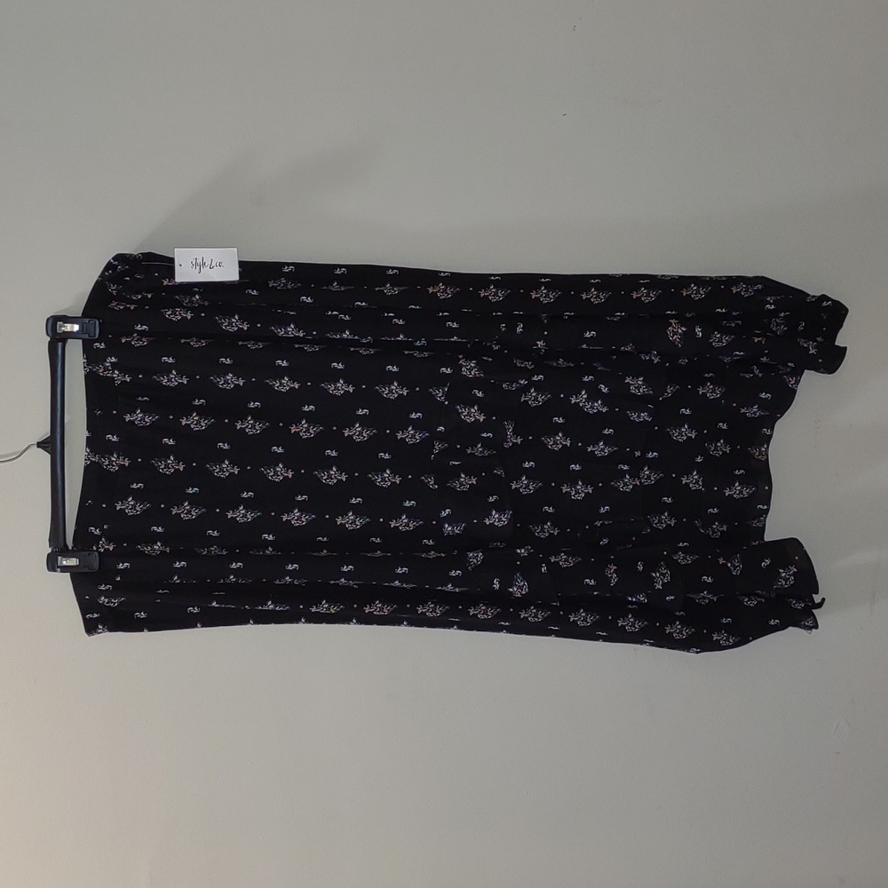 Style & Co Black Medley Patterned Skirt Lined